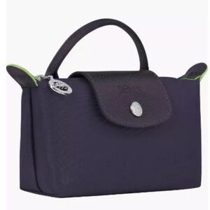 New With Tag Longchamp Le Pliage Recycled Canvas Cosmetics Case Myrtille  XS